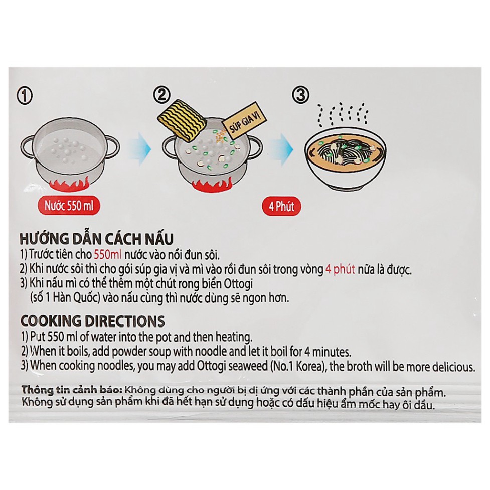 [FREESHIP️] - Lốc 8 gói mì kim chi Ottogi 120g