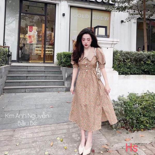 Váy hoa nhí cổ trắng