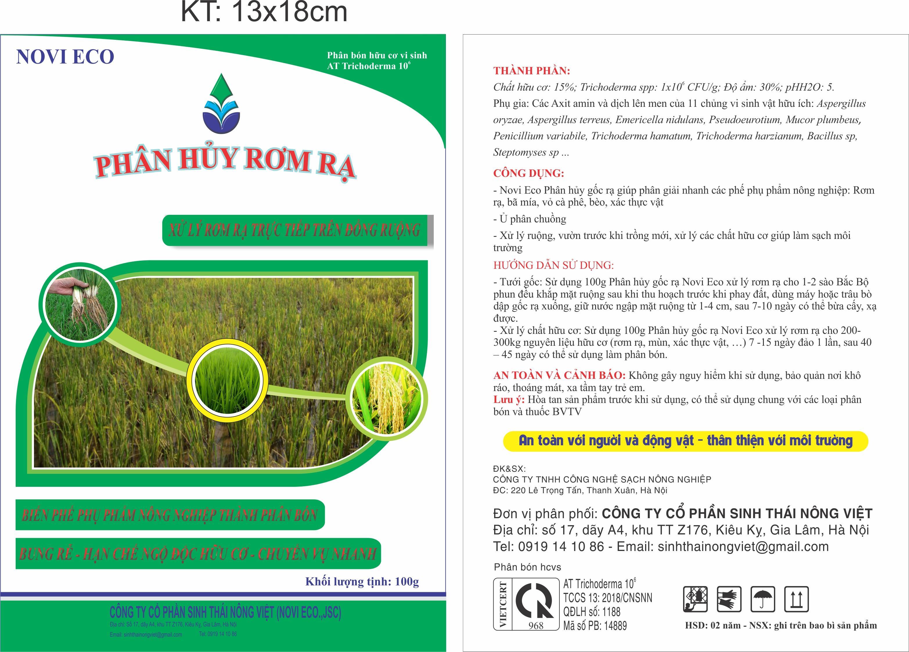 Phân hủy rơm rạ 100g