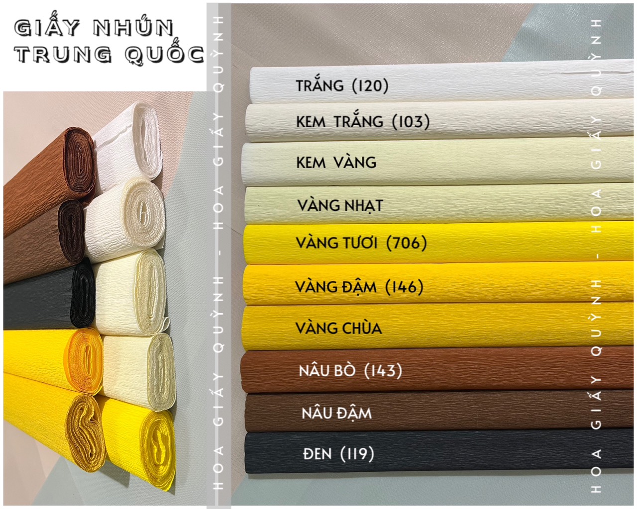 GIẤY NHÚN TRUNG QUỐC - cuộn 50cm x 2.5m