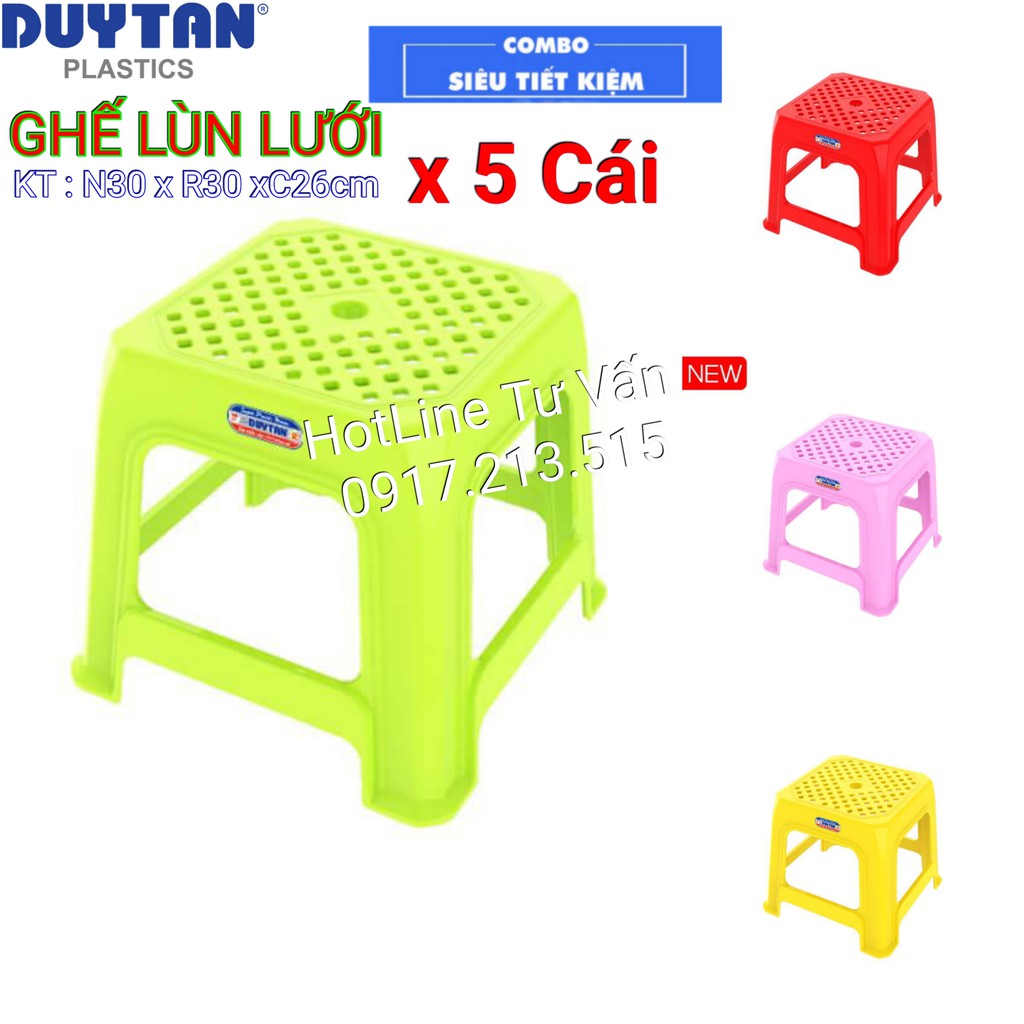 Combo 5 ghế nhựa lùn lưới duy tân