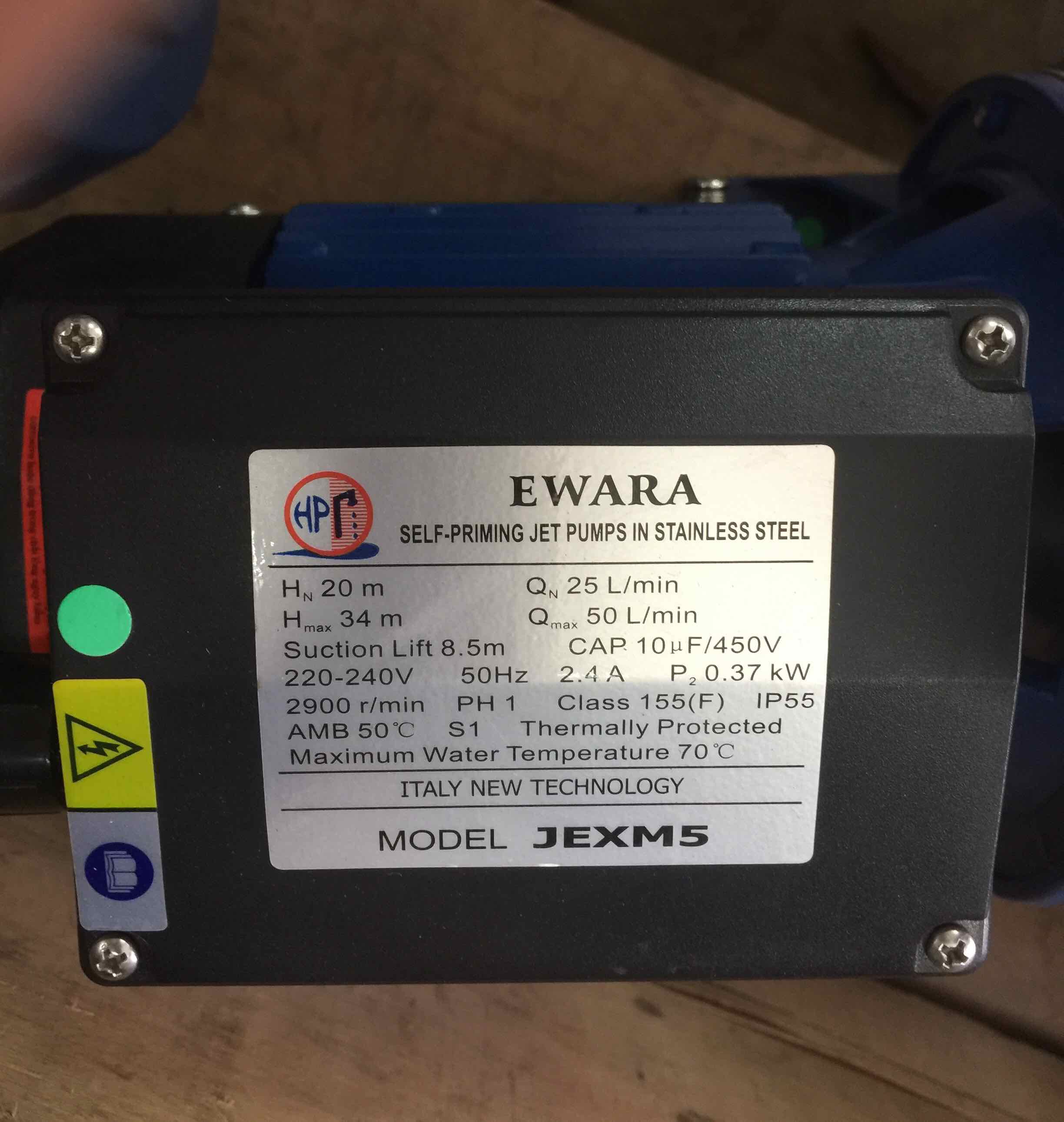 máy bơm đầu inox EWARA 370w