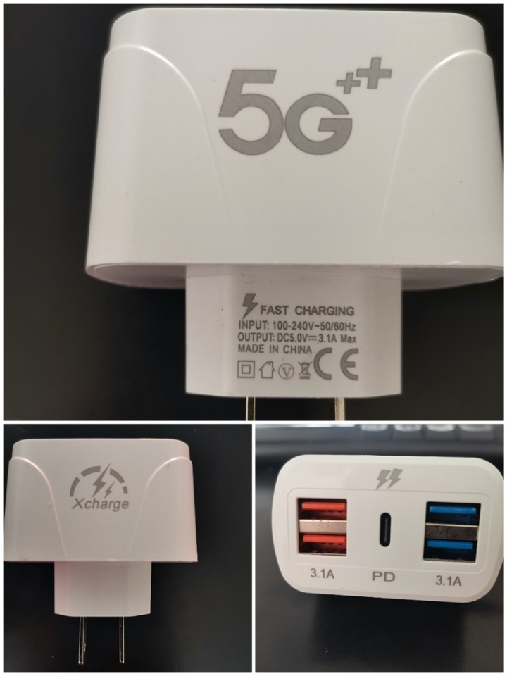 Củ Sạc 4 cổng USB + 1 PD Sạc Nhanh Cho iPhone Samsung Xiaomi
