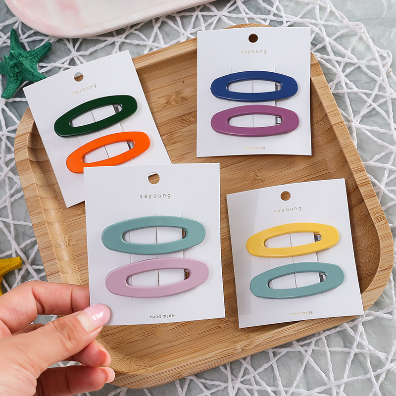 Sét 2 kẹp tóc hình ovan (KAH104)