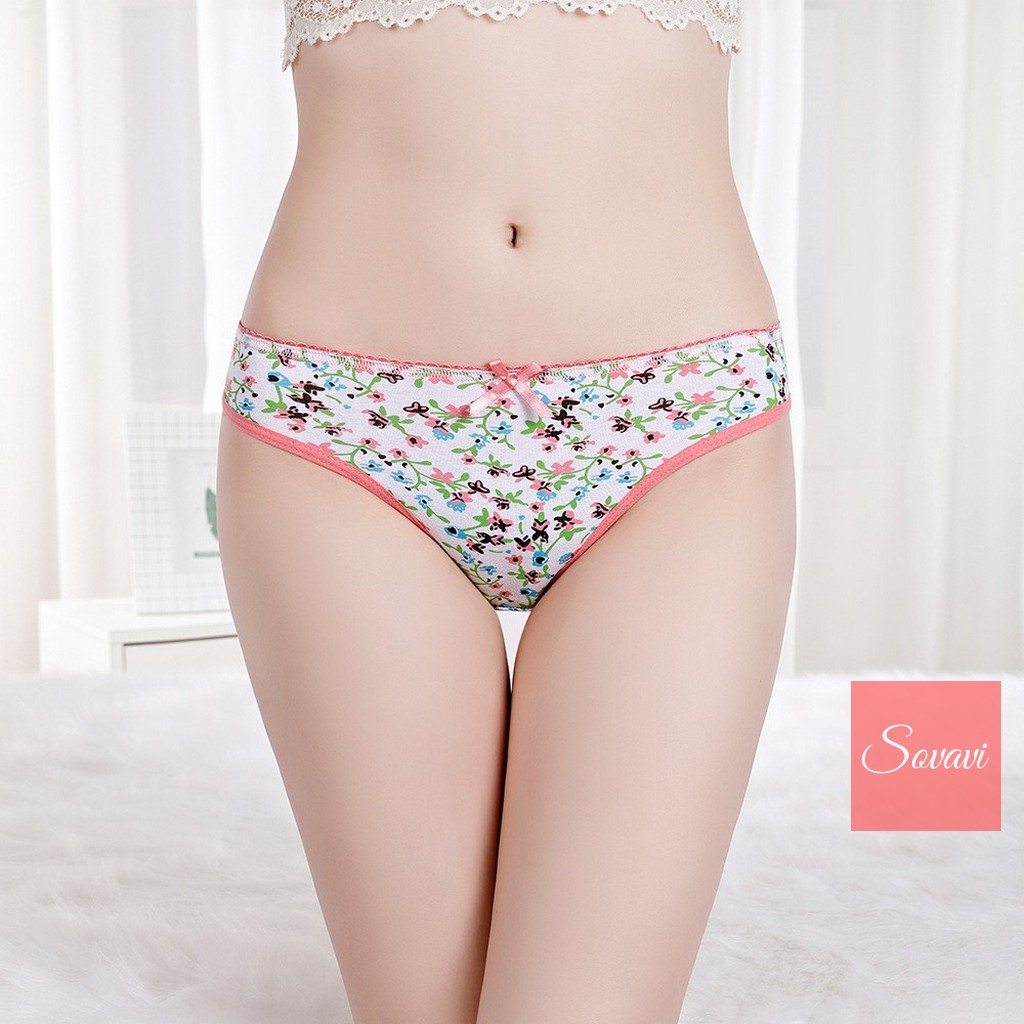 Combo 05 quần lót cotton nữ hoa nhí QLS065 -Sovavi