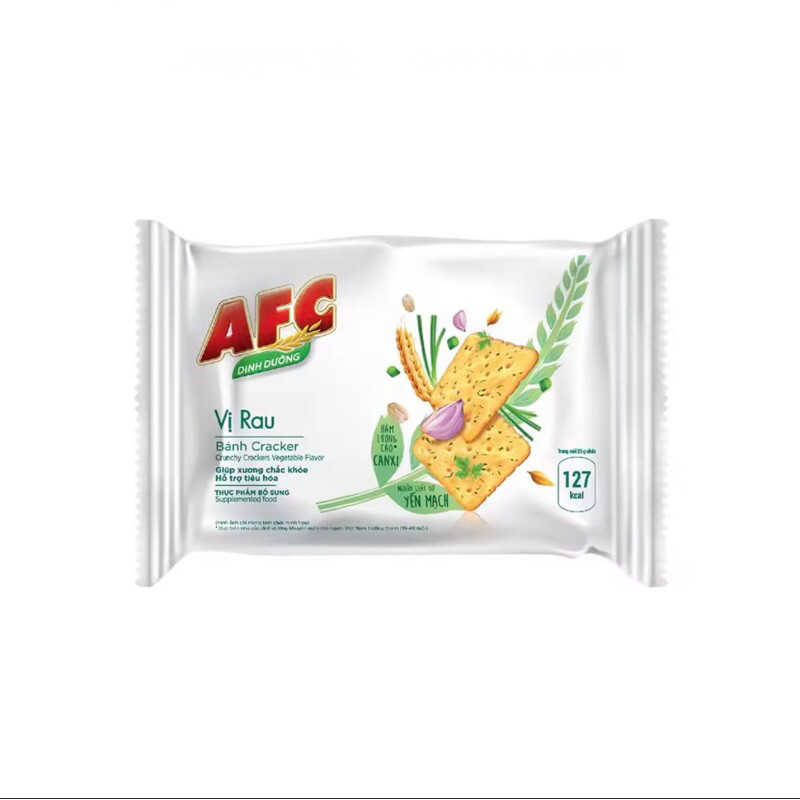 [Hộp 172g] Bánh AFC dinh dưỡng vị rau cải (8 gói x 21.5g)