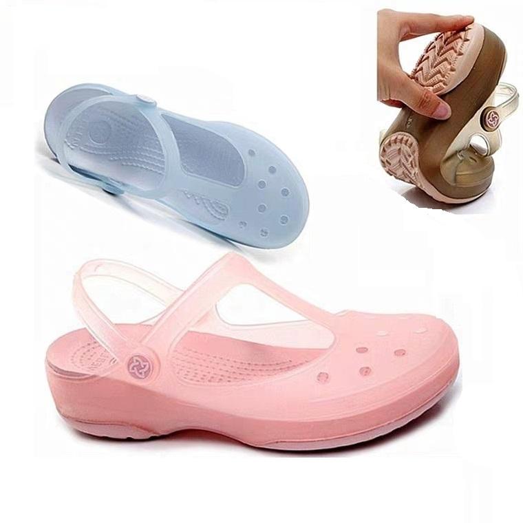 Xăng đan nữ nhựa trong suốt, đế mềm siêu êm (hồng, kem đậm, xanh)