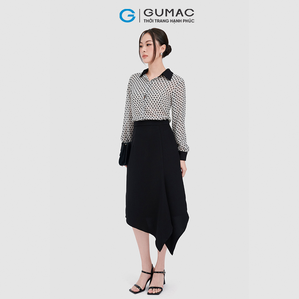 Chân váy midi tà lệch GUMAC LV0913