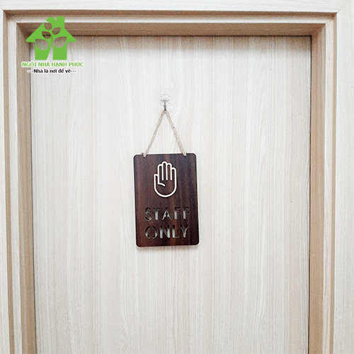 Bảng gỗ decor trang trí SHOP 🚀STAFF ONLY🚀 (tặng kem móc treo tường)