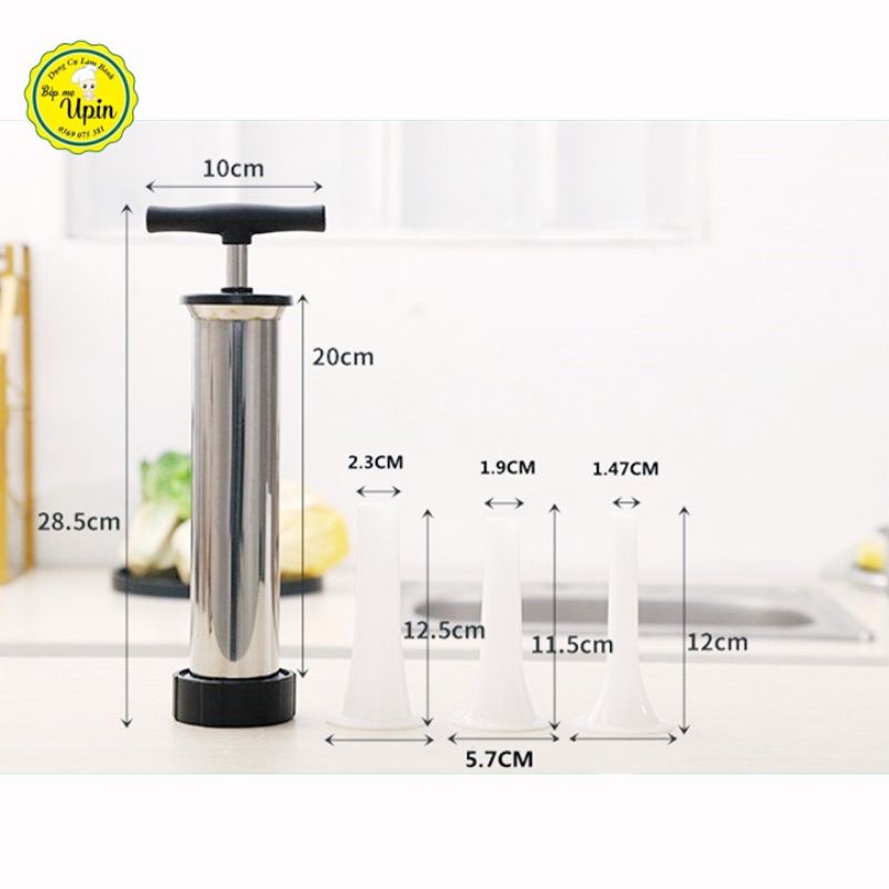 Bộ dụng cụ nhồi lạp xưởng xúc xích lòng lợn khuôn inox cao cấp