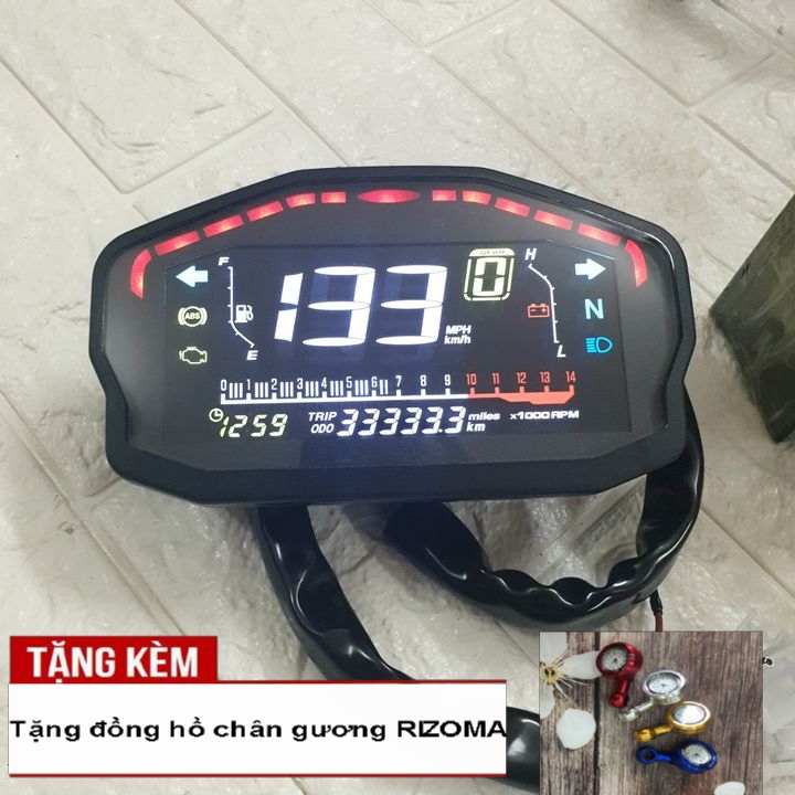 Đồng hồ điện tử DUCATI độ xe máy [ TẶNG ĐỒNG HỒ CHÂN GƯƠNG KÈM THEO ] đồng hồ DUCATI màn hình LED LCD cao cấp