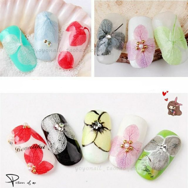 Hoa khô lụa cánh to trang trí móng, hoa khô lụa ẩn gel/bột MOON NAIL
