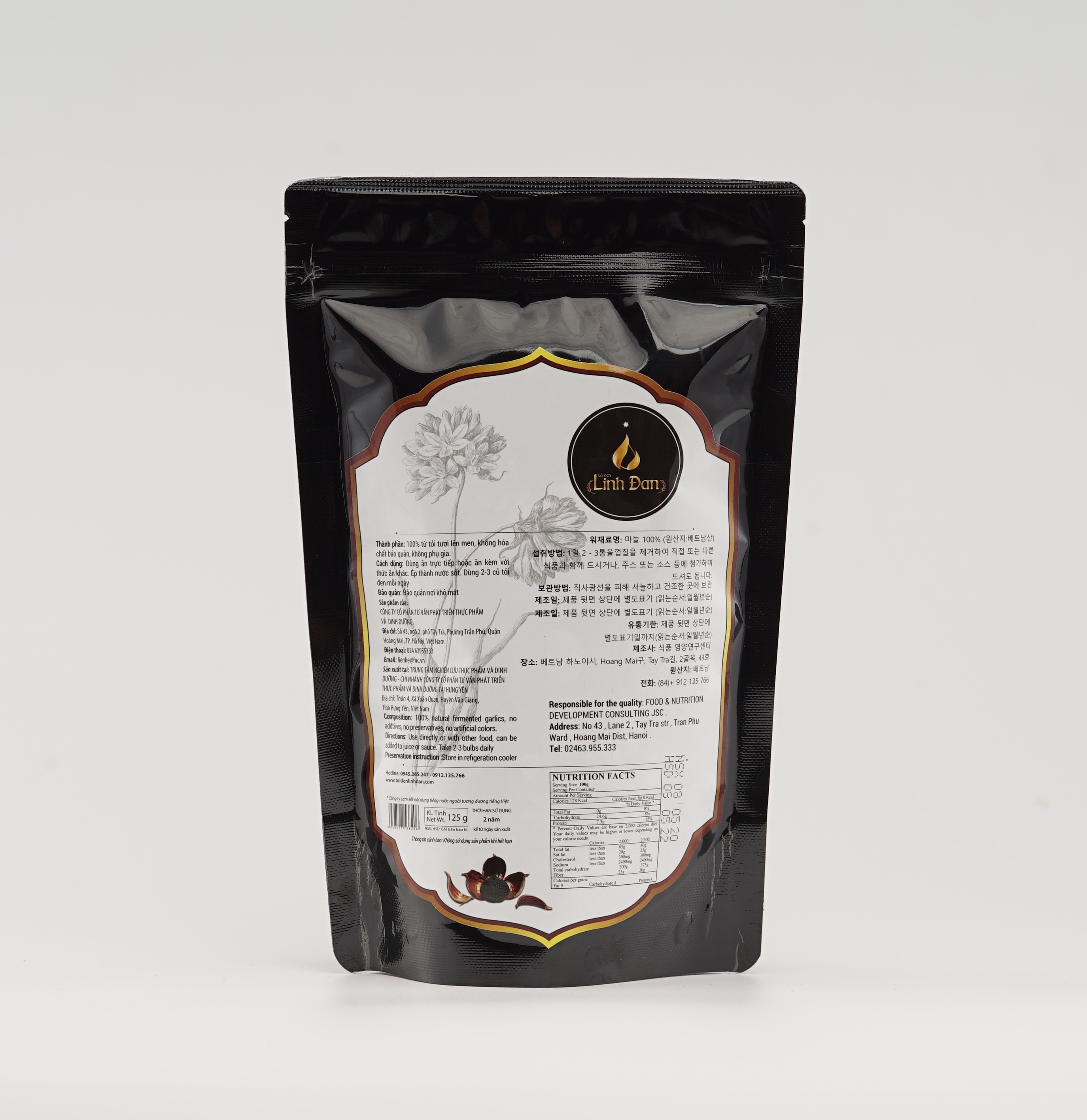 Tỏi đen cô đơn Linh Đan 125g