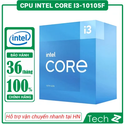 CPU Intel Core i3 10105F (3.7GHz turbo up to 4.4Ghz, 4 nhân 8 luồng, 6MB Cache, 65W) Socket Intel LGA 1200