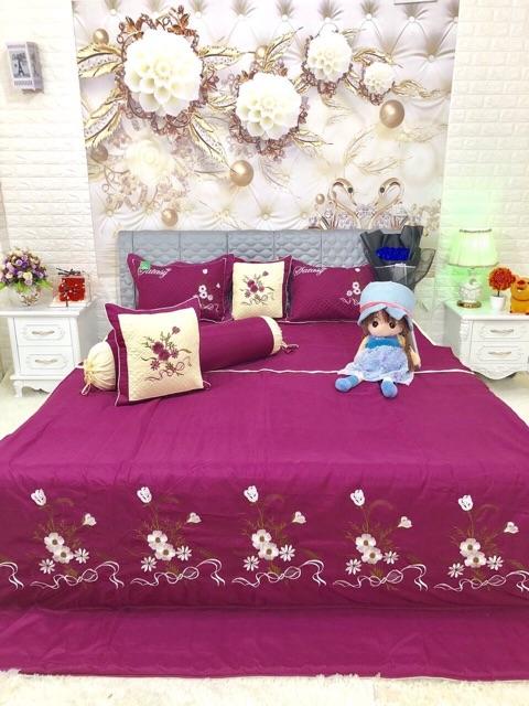 Bộ chăn ga gối cotton satin 7 món (1m8x2m)