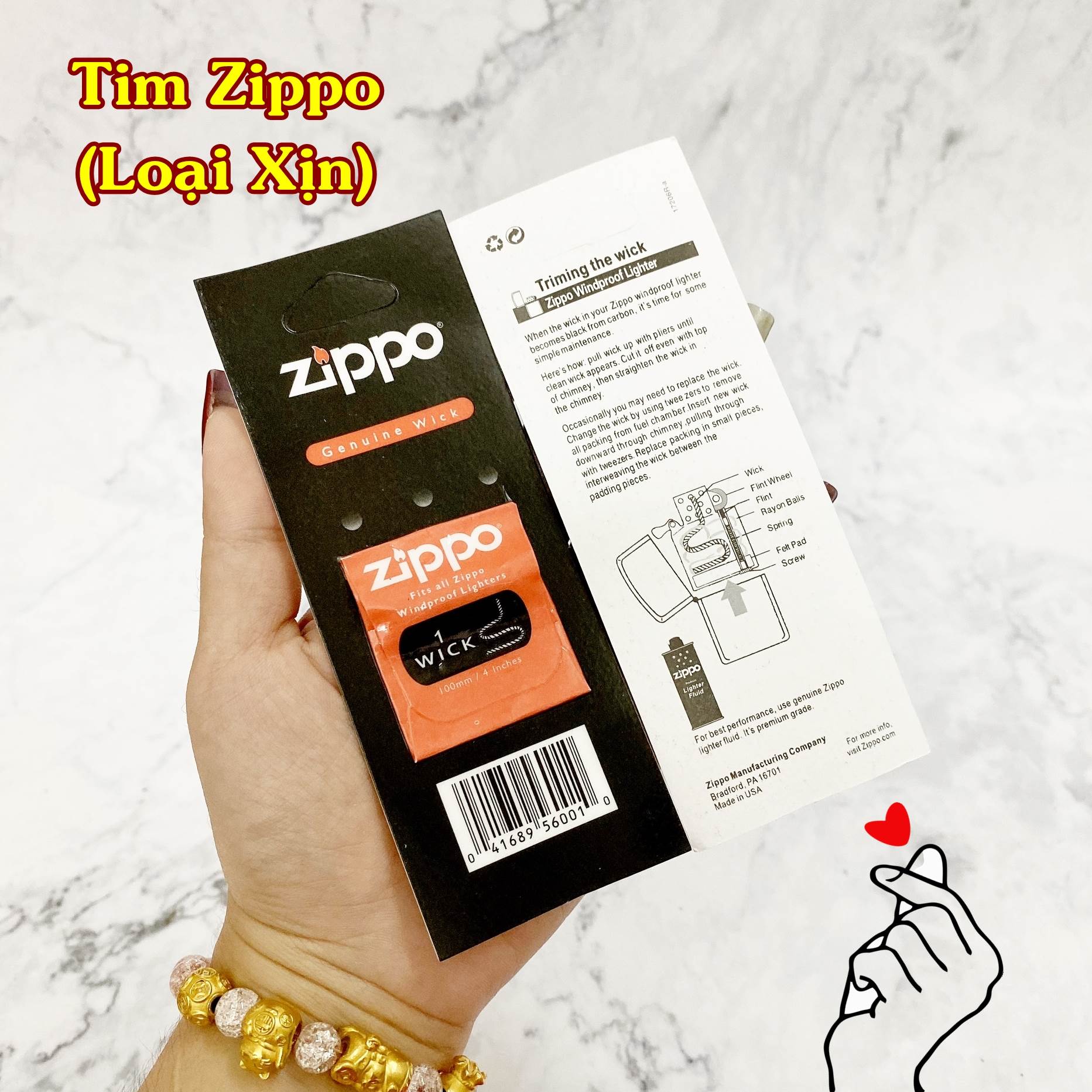 Tim thay zippo, bấc zippo mỹ loại xịn
