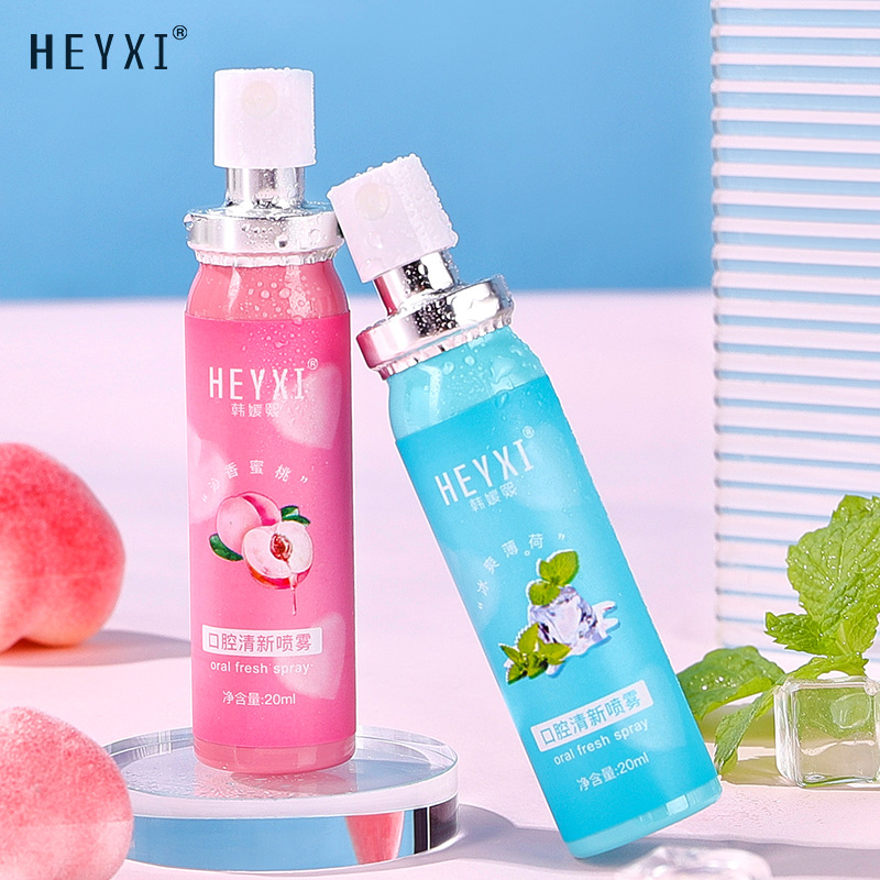 Xịt Thơm Miệng HEYXI 20ml Hương Bạc Hà & Đào