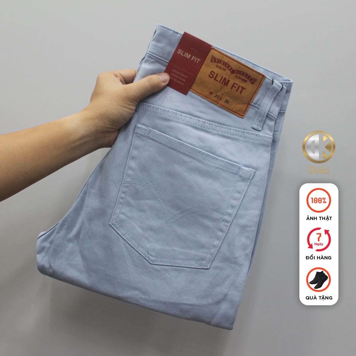 Quần Kaki Jean Màu Đen DKA-01 Quần kaki nam mẫu trơn, Dáng Slimfit đứng Ôm nhẹ Chất vải co giãn, thoáng mát, Lịch sự trẻ trung - Doki