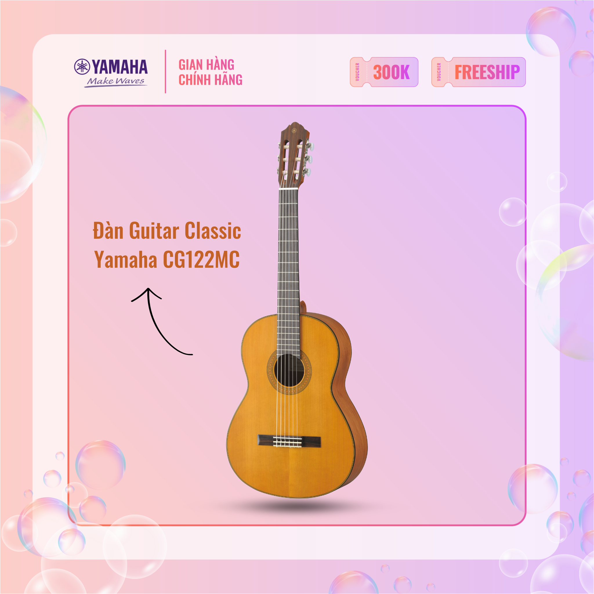 Đàn guitar classic yamaha cg122ms / cg122mc - lớp phủ finish mờ, bảo hành chính hãng 12 tháng