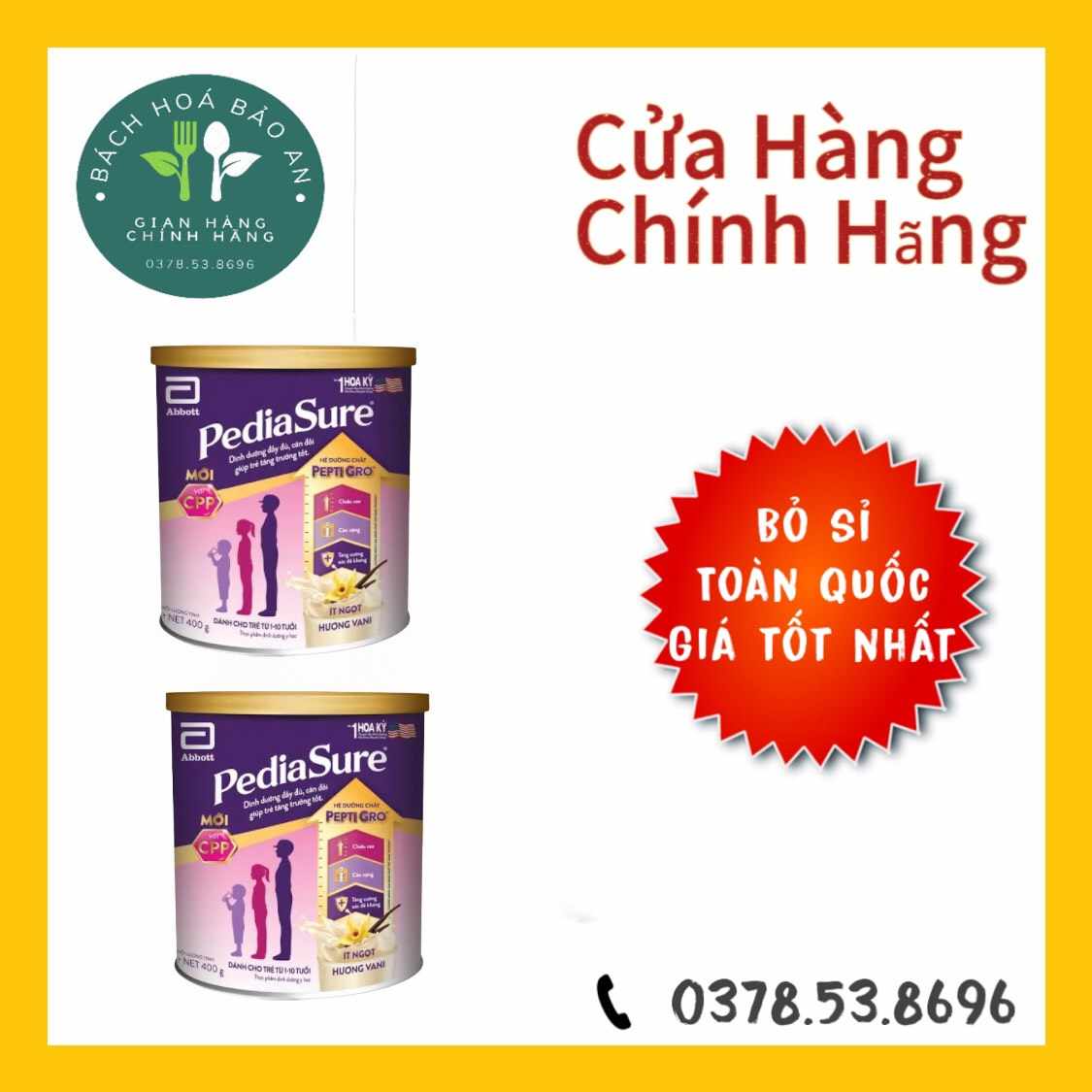 Combo 2 lon sữa pediasure 400g