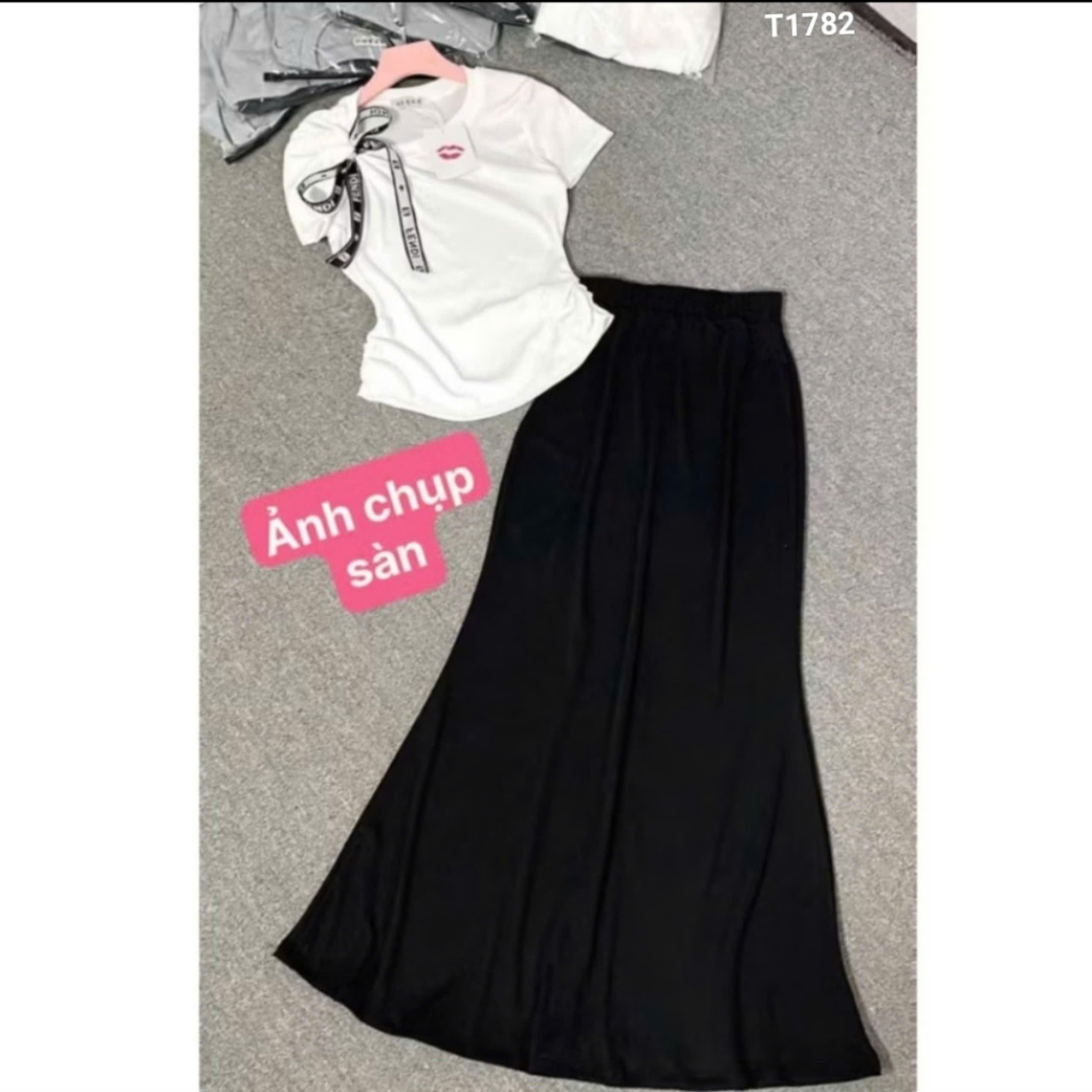 Sét áo tăm lạnh lại bầu phối nơ ruy băng kèm chân váy body đuôi cá Sam Closet Phù Hợp Để Tới Công Sở, Đi Làm T1782