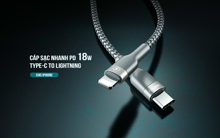 [Lấy mã miễn phí vận chuyển] ( HÀNG CHÍNH HÃNG ) - Cáp sạc nhanh iPhone Remax RC-009 PD 18W Type-C to Lightning dùng cho củ sạc PD