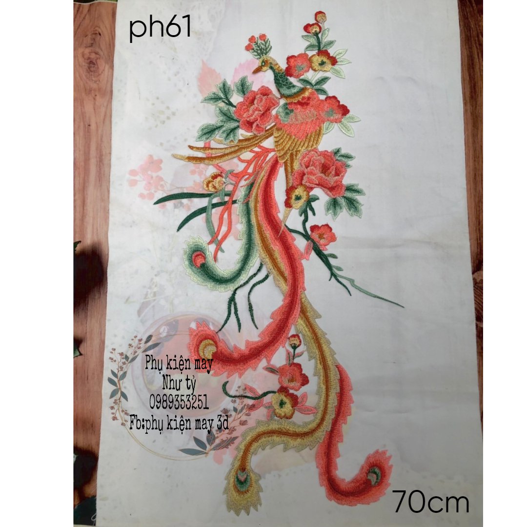 ren thêu phụng hoàng xinh xắn