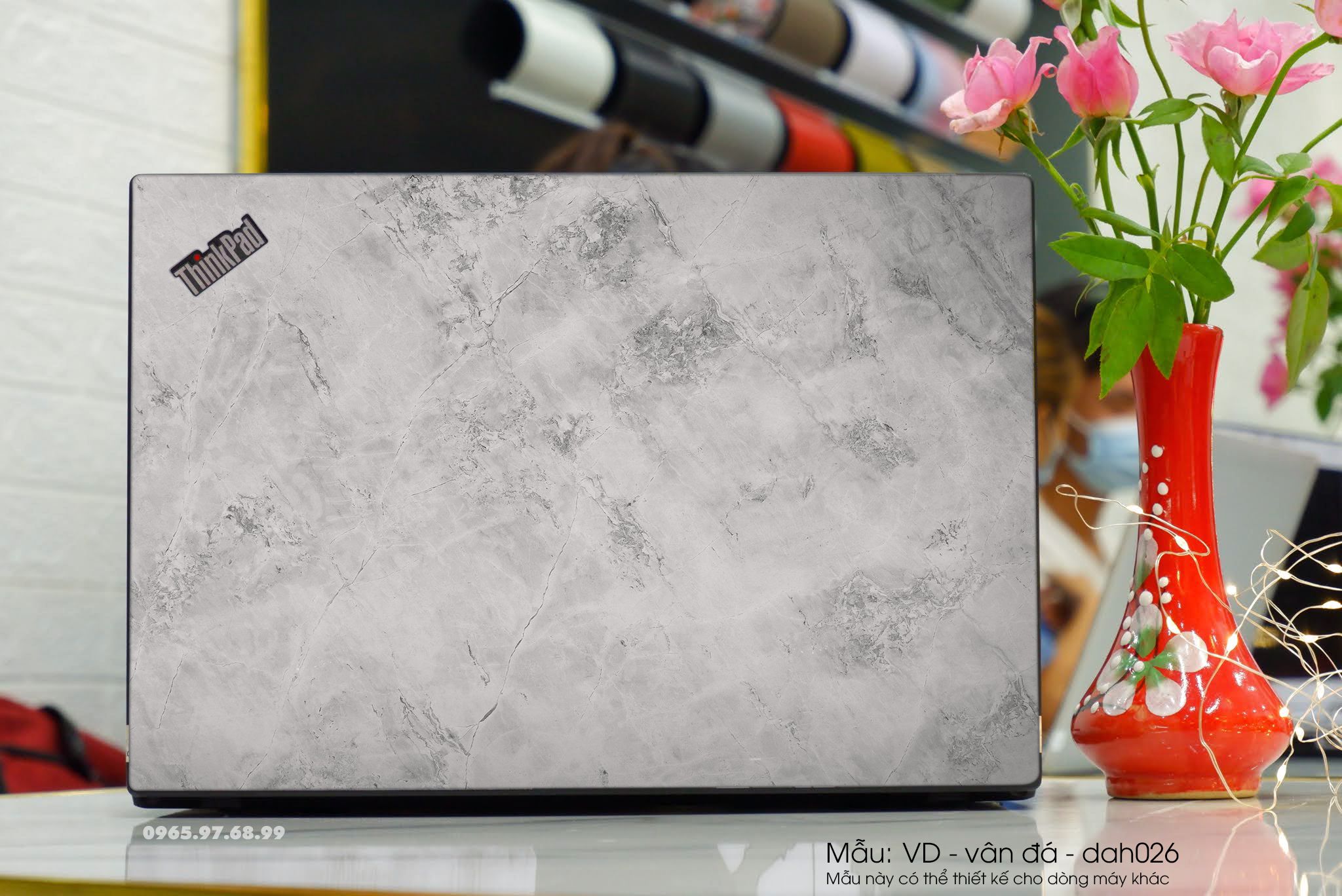 Decal Skin dán Laptop Lenovo mẫu vân đá (inbox mã máy cho shop)