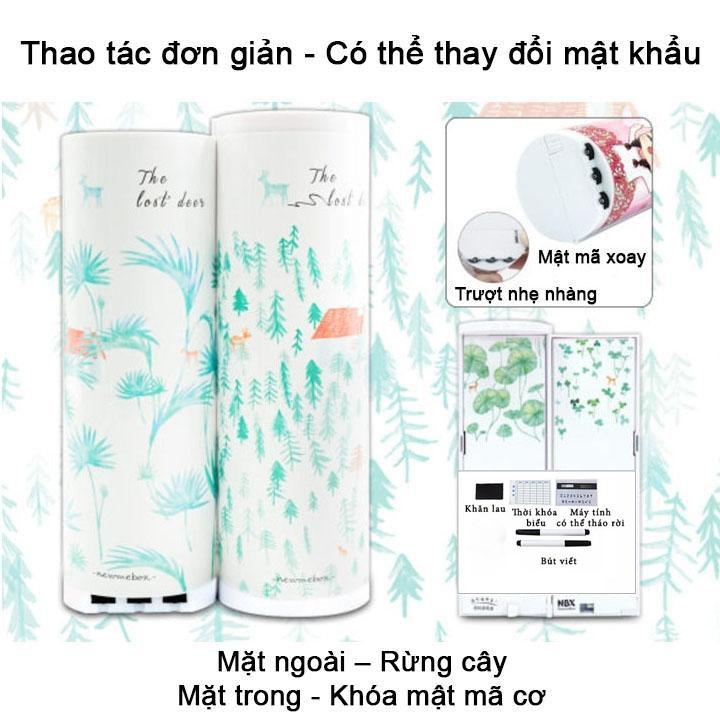 Hộp bút đa năng, vừa tiện lợi, lại có MẬT KHẨU Tặng kèm: Máy tính  + Gương soi