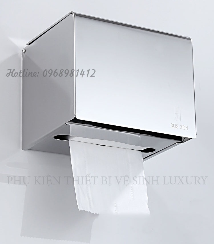 Hộp giấy vệ sinh vuông inox 304