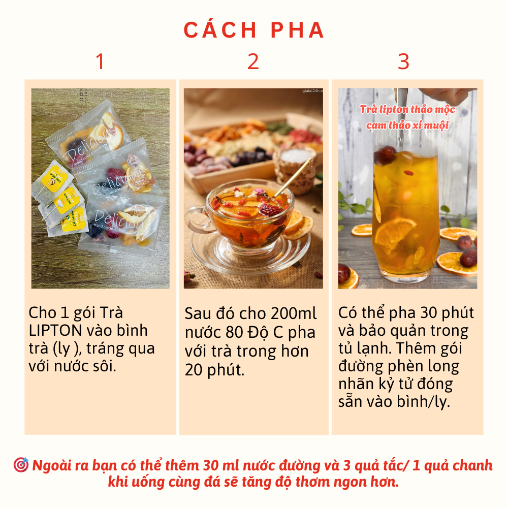 Trà lipton thảo mộc cam thảo xí muội (SET 10 gói)