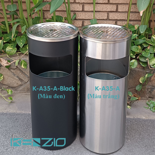 Thùng rác INOX gạt tàn K-A35-A (SS)