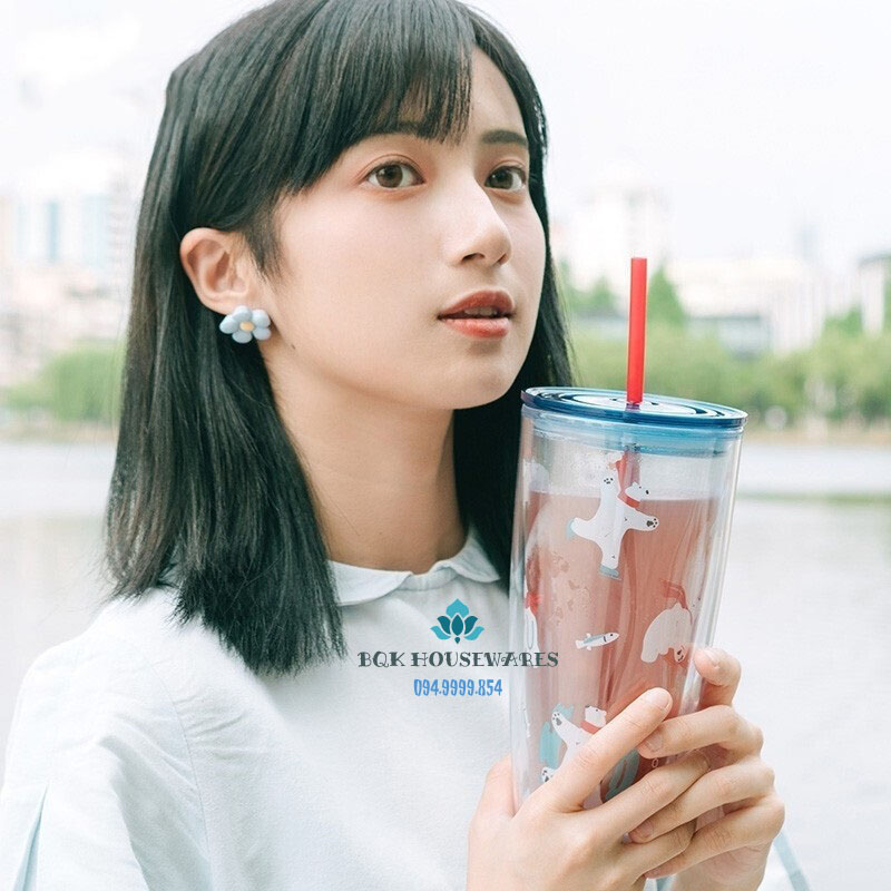 [HCM][ Lock&Lock ] Ly Nhựa Có Ống Hút Lock&Lock 750ml Hap507