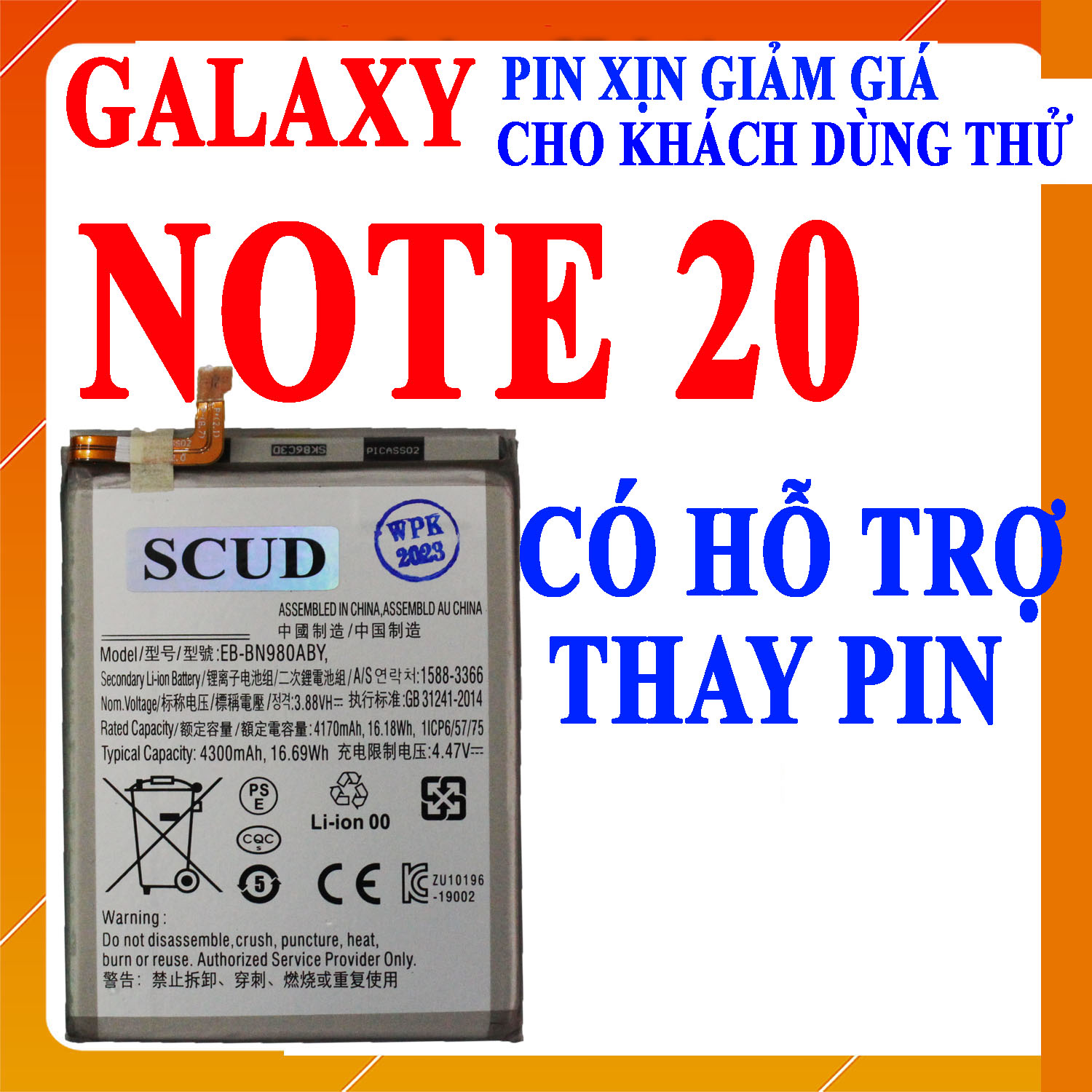 Pin Scud cho Samsung Galaxy Note 20 dung lượng 4300mAh
