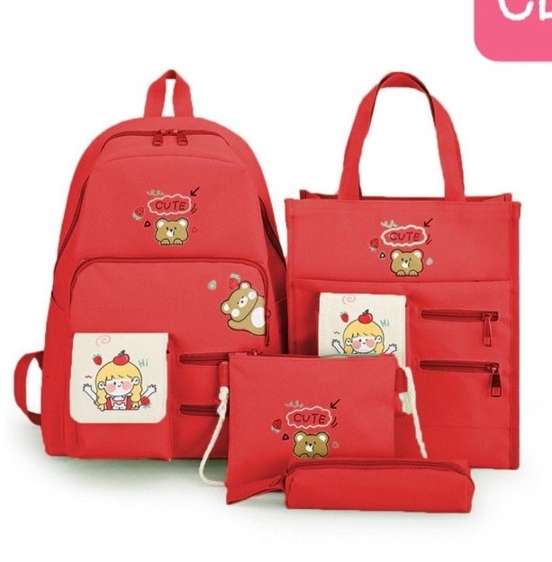 SET BALO NỮ 4 MÓN CÔ BÉ VÀ GÂU CUTE CB84