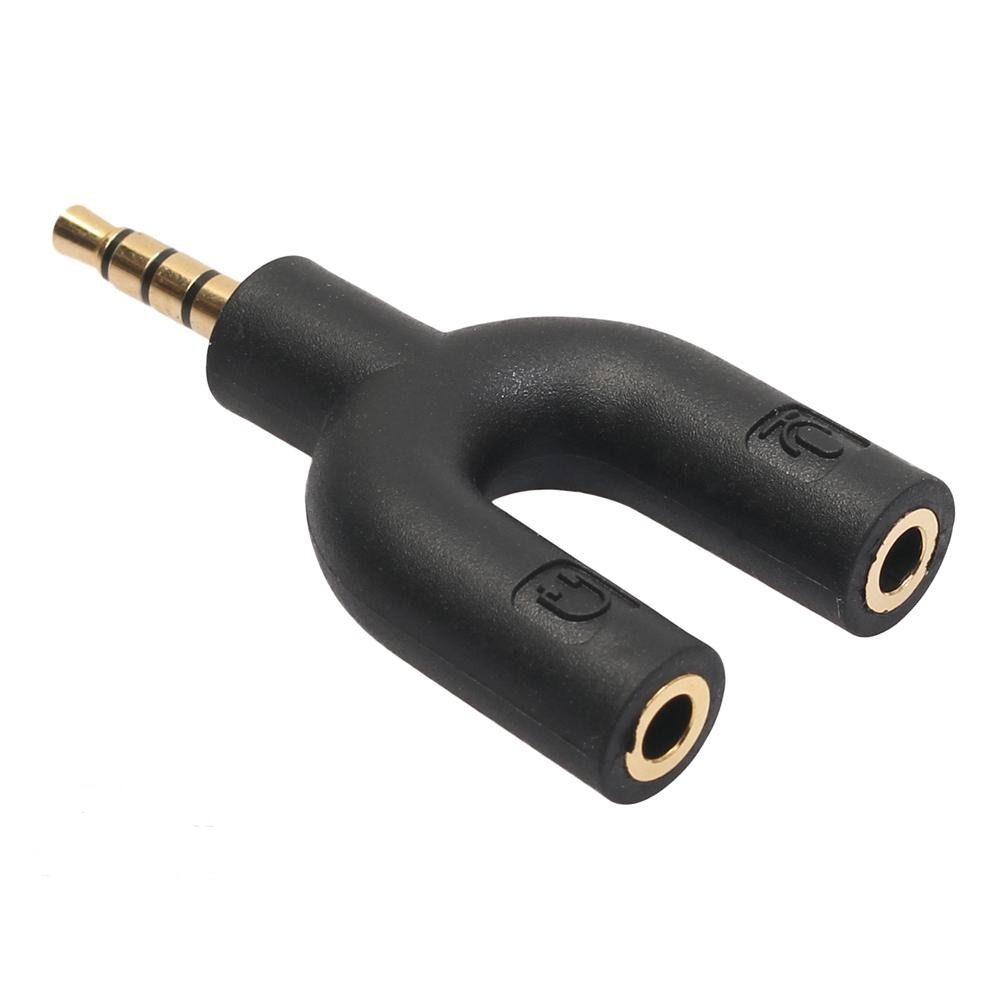 Jack chử U shipping auricular phone Tel into 2 auricular micro and phone to use for the microphone and earphone