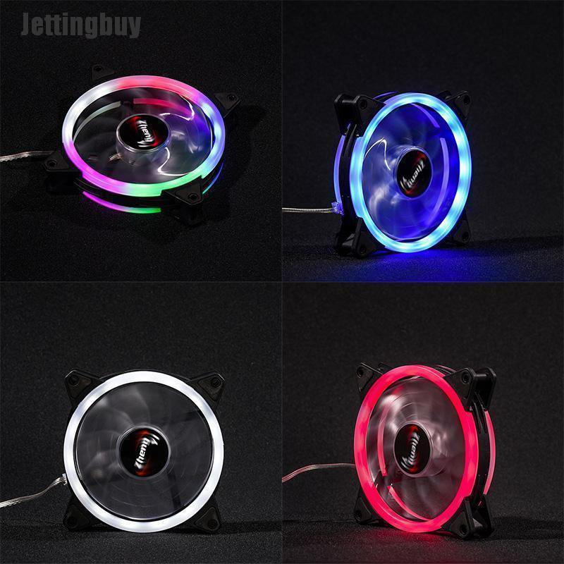 Jettingbuy LED Cooling Fan RGB 12cm DC 12V Brushless Cooler For Computer Case PC CPU