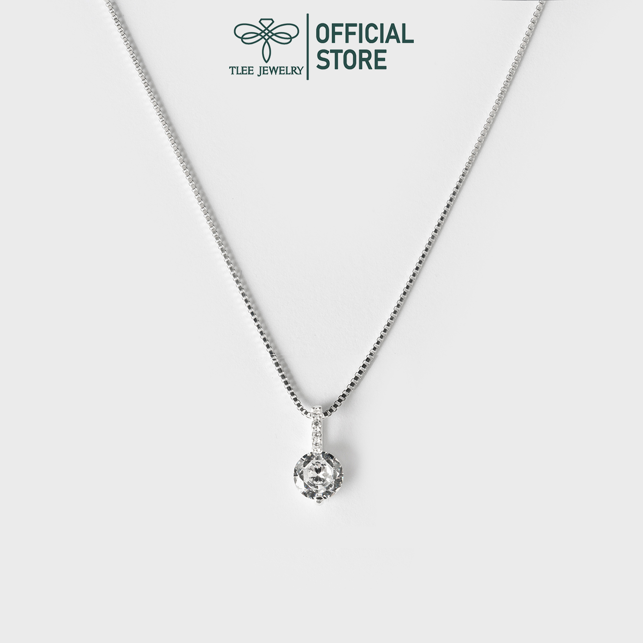 Dây chuyền bạc nữ TLEE mặt nụ đá nạm đá sang trọng TleeJewelry D0117