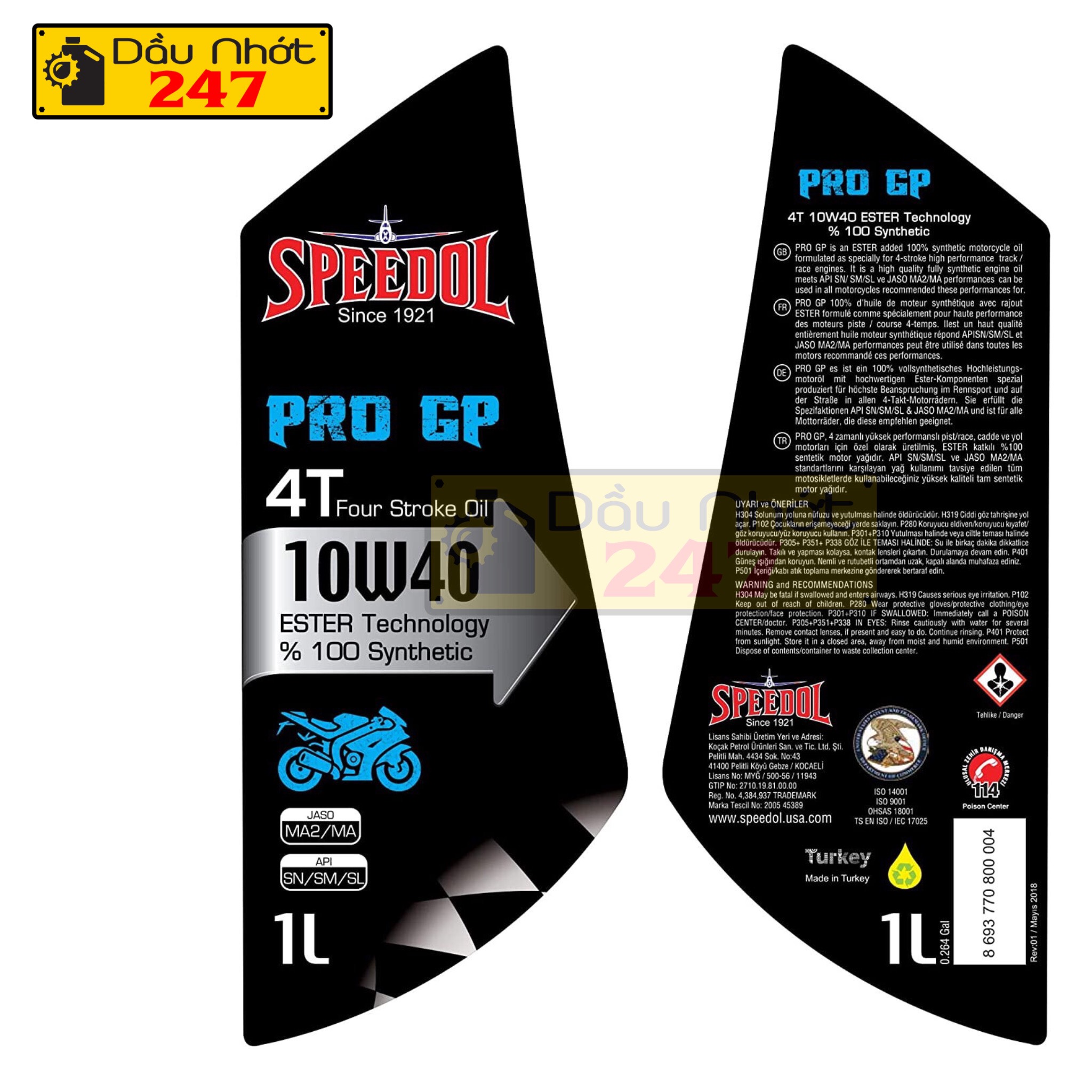 Combo 1L2 Speedol Pro GP 10w40 1L