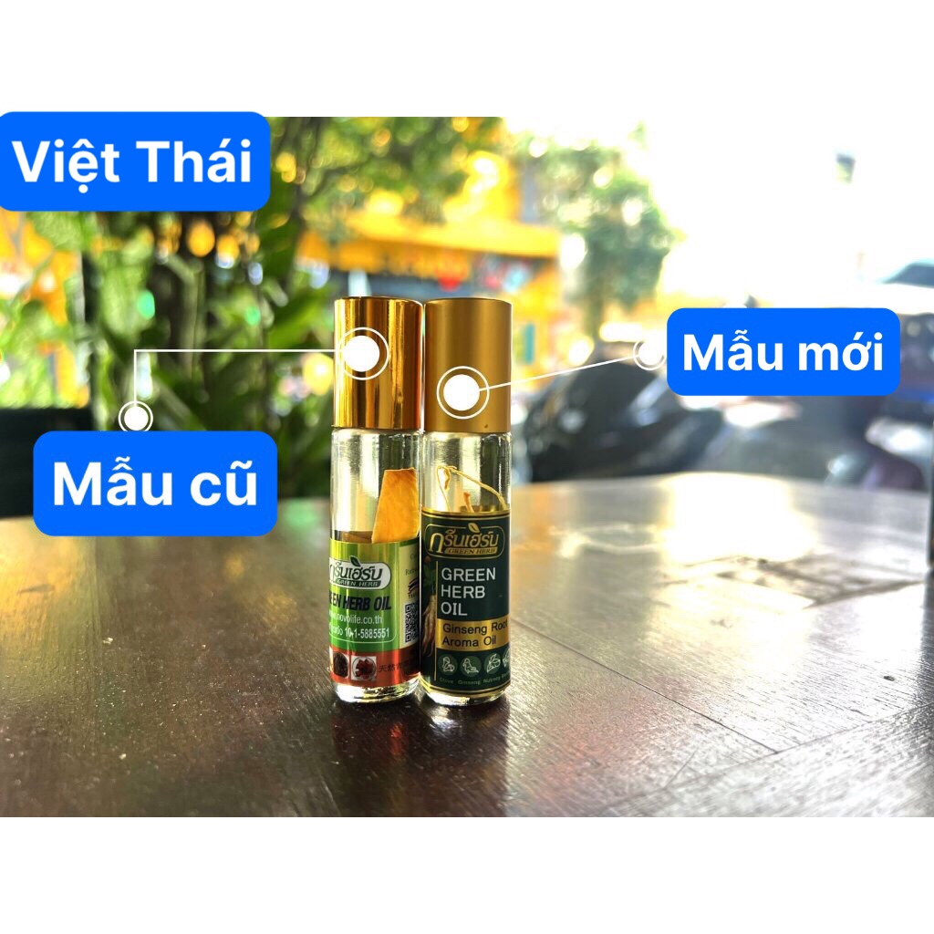 [HCM]Dầu lăn nhân sâm GREEN HERB OIL 8ml Thái Lan