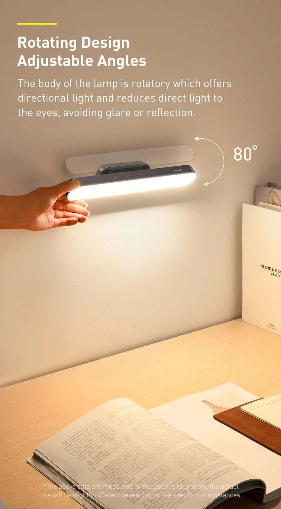 Đèn treo đế hít nam châm Baseus Magnetic Stepless Dimming Charging Desk Lamp ( 180mAh,4000k,24h sử dụng liên tục , chống mỏi mắt , đế hít nam châm )
