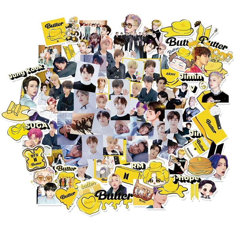Set 50 sticker hình dán BTS mới nhất