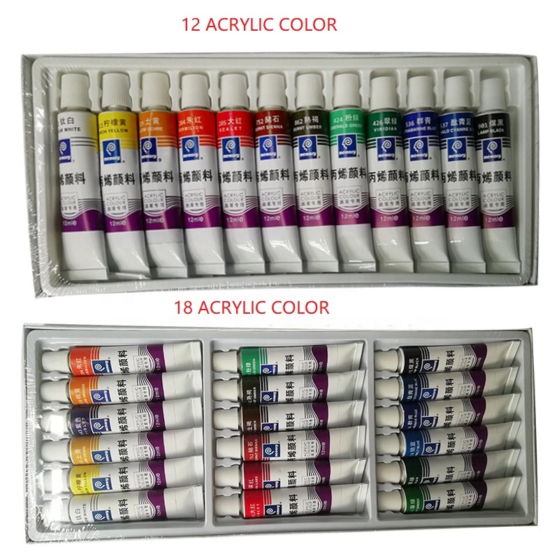 Bộ 12/18 màu Acrylic Memory dạng tuýp