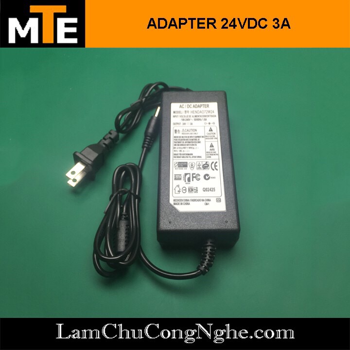 Nguồn adapter 24V 3A jack DC 5.5 x 2.1 mm