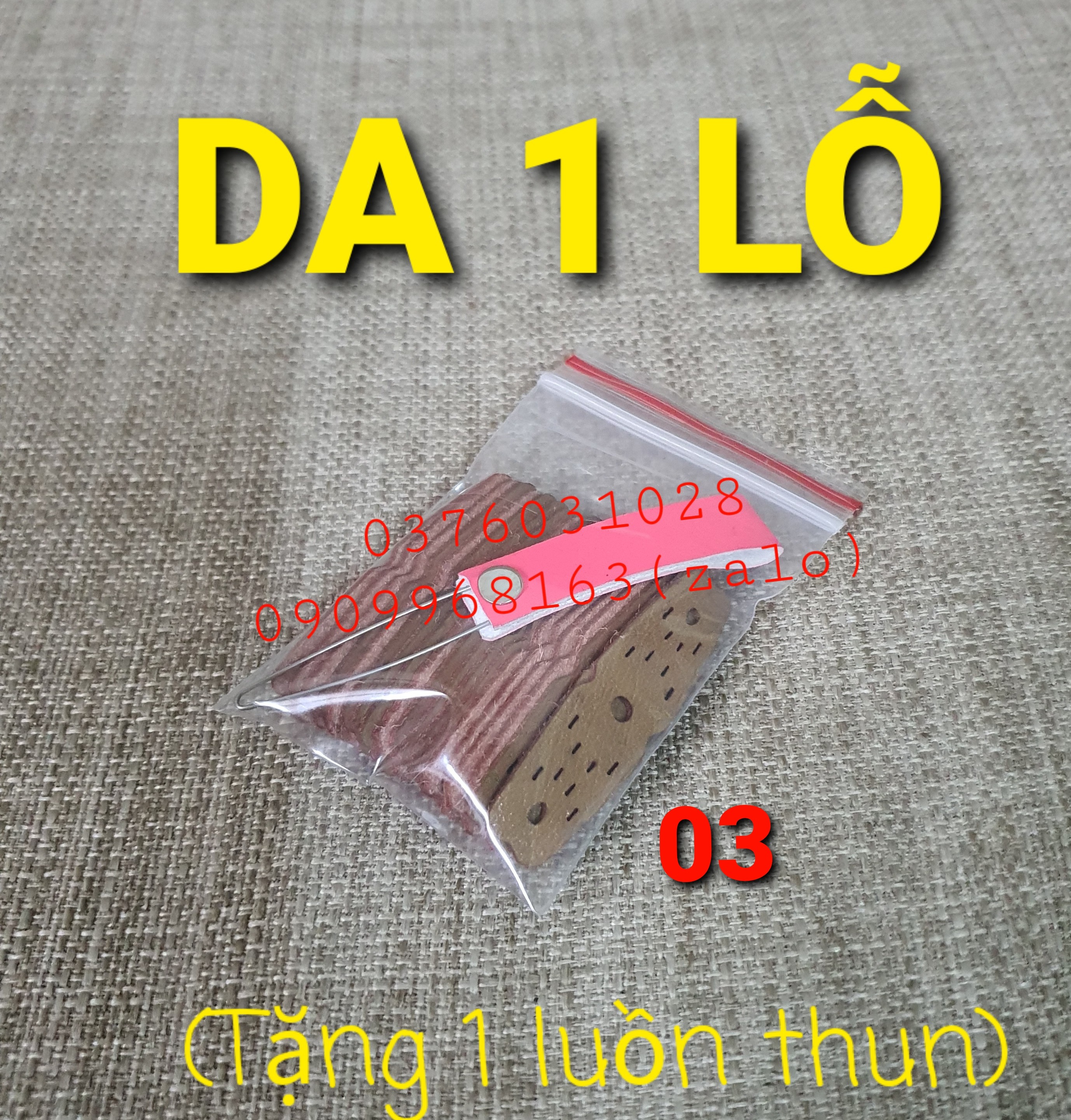 [HCM]BỊCH 20 MIẾNG DA 1 LỖ (TẶNG 1 LUỒN THUN)