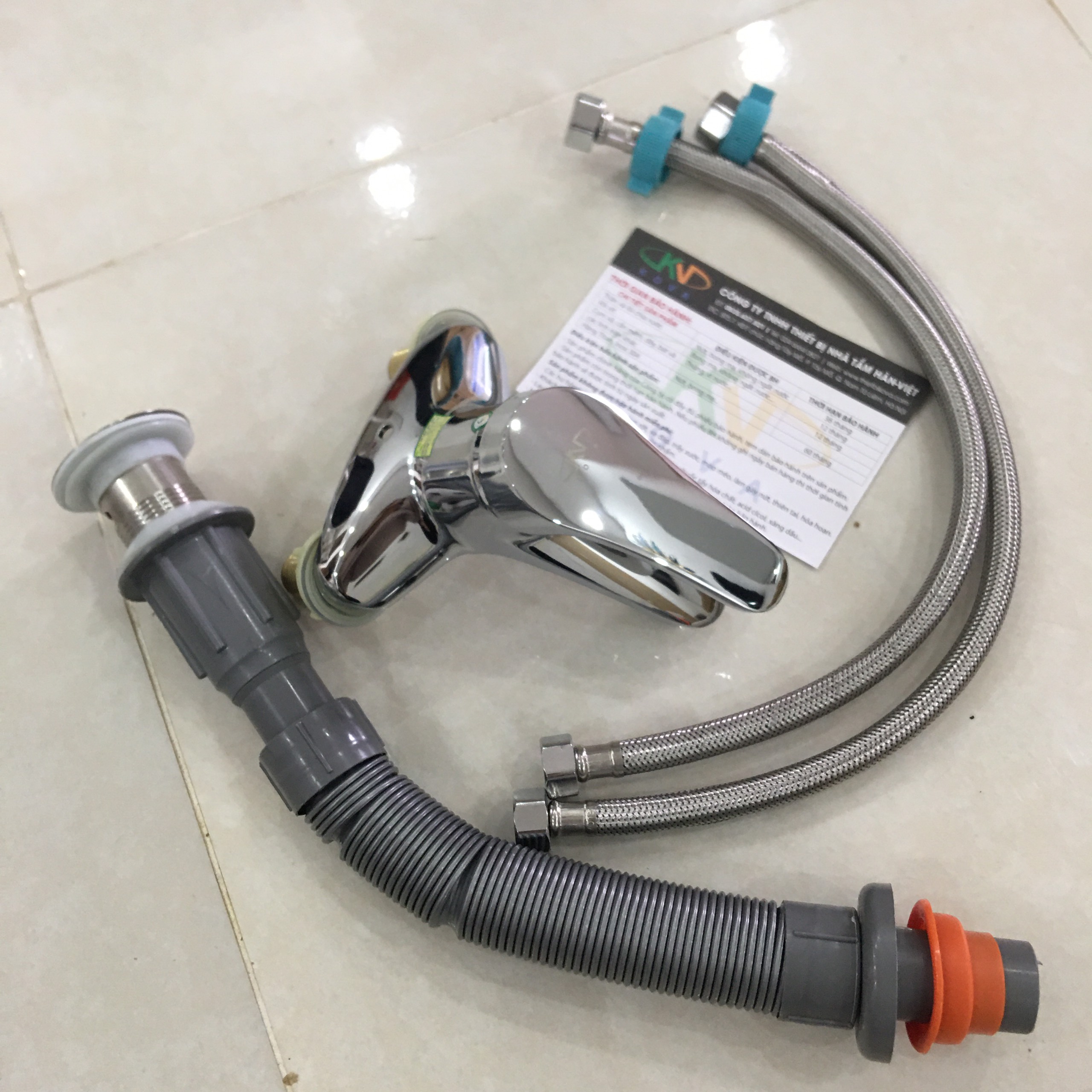 BỘ VÒI CHẬU RỬA MẶT ĐỒNG MẠ CROM