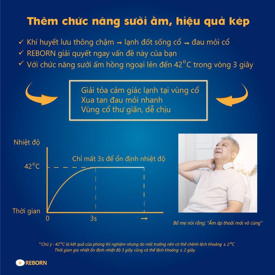 Máy mát xa cổ gáy hiệu Reborn Hàn Quốc (màu đỏ đô)