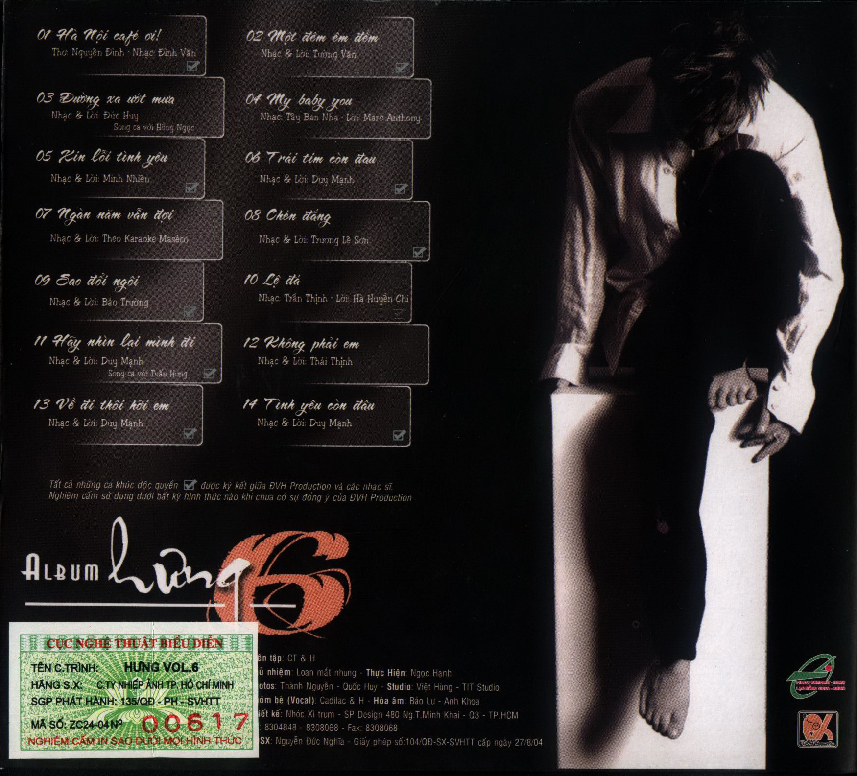 Bộ 5 đĩa cd nhạc đàm vĩnh hưng 5