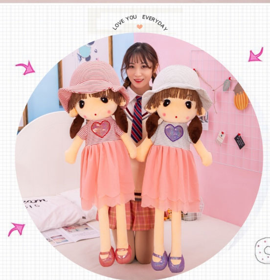 Búp bê gấu bông mũ kể 45cm đáng yêu