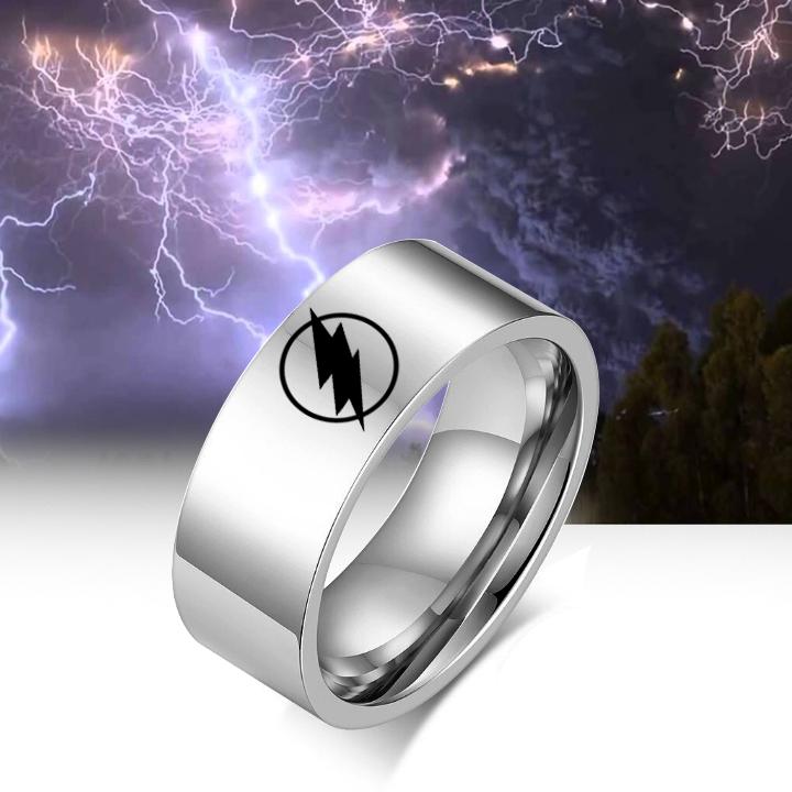 NHẪN INOX TIA SÉT, NHẪN BẢNG 8LY KHẮC SẤM SÉT N653 - siêu đẹp, chuẩn thời trang - tặng hộp đựng xinh xắn